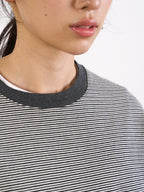 Double Stripe String Tee (Charcoal)