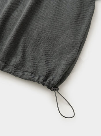 Airy Cotton Collar Knit (Charcoal)