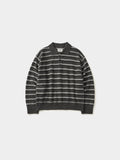 Classic Stripe Collar Knit (Stripe Gray)