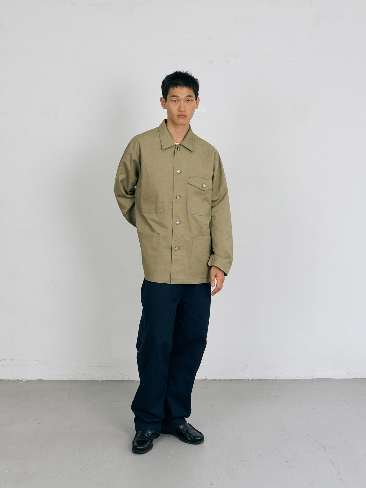 Twill Cotton Chore Jacket (Light Khaki)