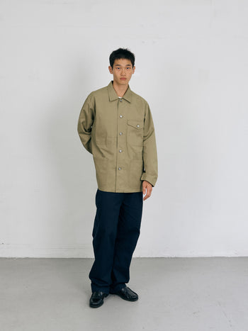 Twill Cotton Chore Jacket (Light Khaki)