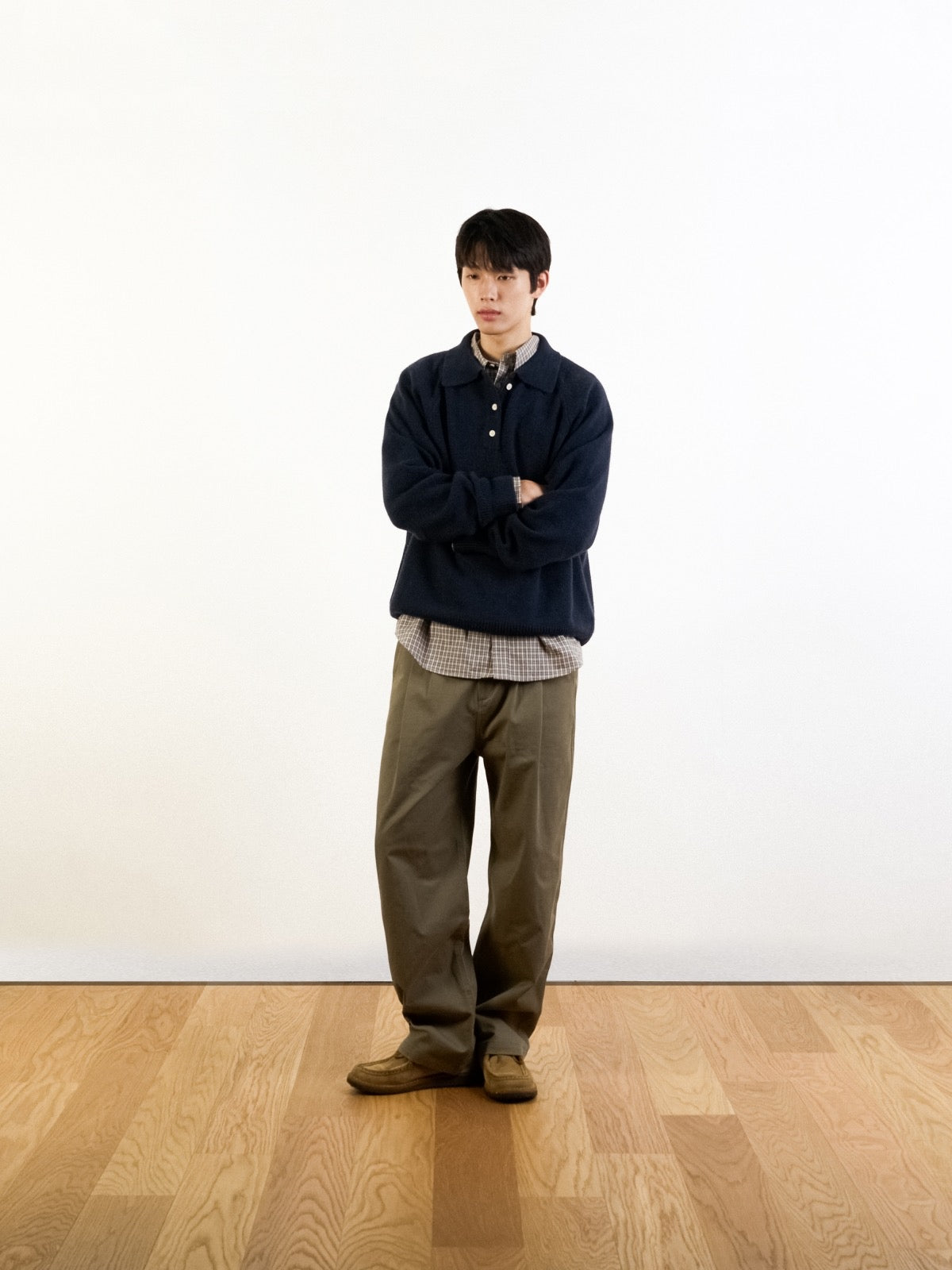 Yak Wool Collar Knit (Navy)