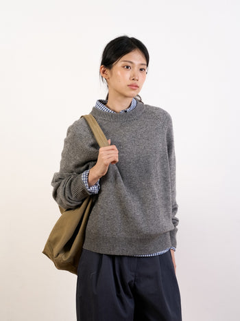 Yak Wool Crewneck Sweater (Navy)