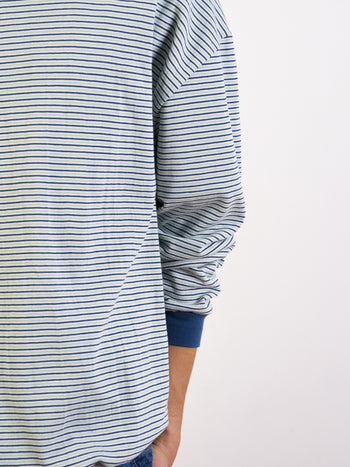 Double Stripe String Tee (Blue Green)
