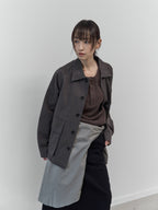 Henley Neck Long Sleeve T-Shirt (Brown)