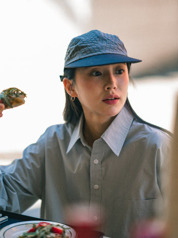 Classic Check Longbill Cap (Navy)