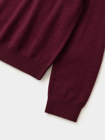 Layered Wool Round Knit (Burgundy-Pink)