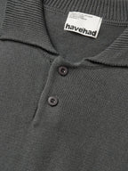 Airy Cotton Collar Knit (Charcoal)
