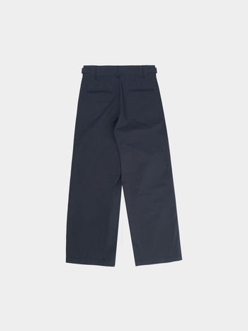 (W)Office Belted Pin-tuck Pants - Blue Gray | W0 (S)