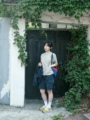 Utility Pin-tuck Cargo Shorts (Navy)