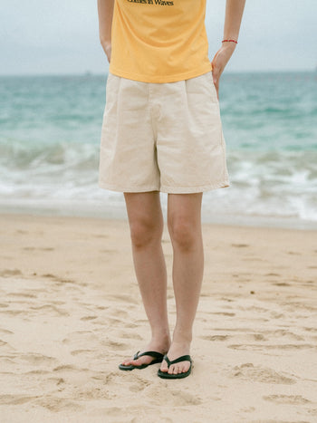 Sea&Sun Washed Pin-tuck Shorts (Navy)