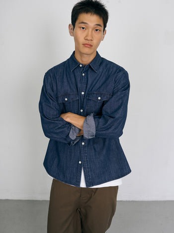 Double Pocket Denim Shirts (Denim Navy)