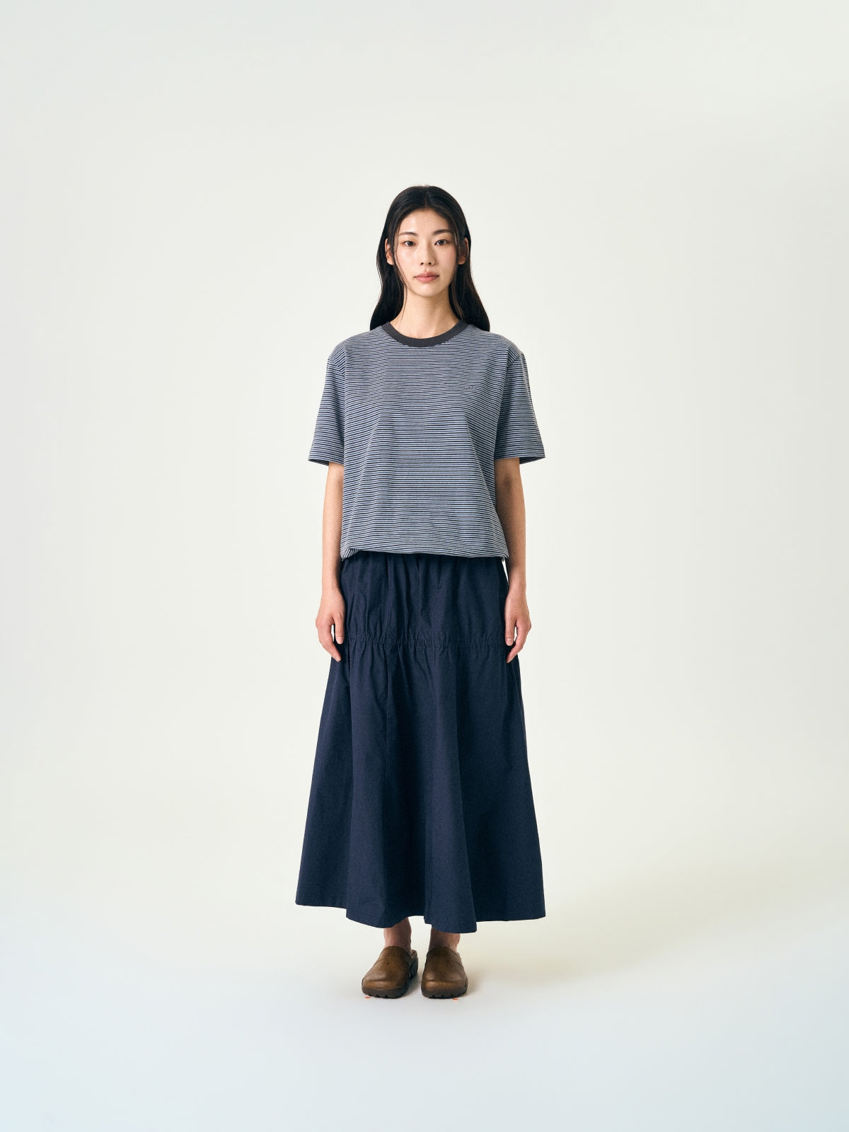 Relaxed Half Stripe String Tee (Stripe White)