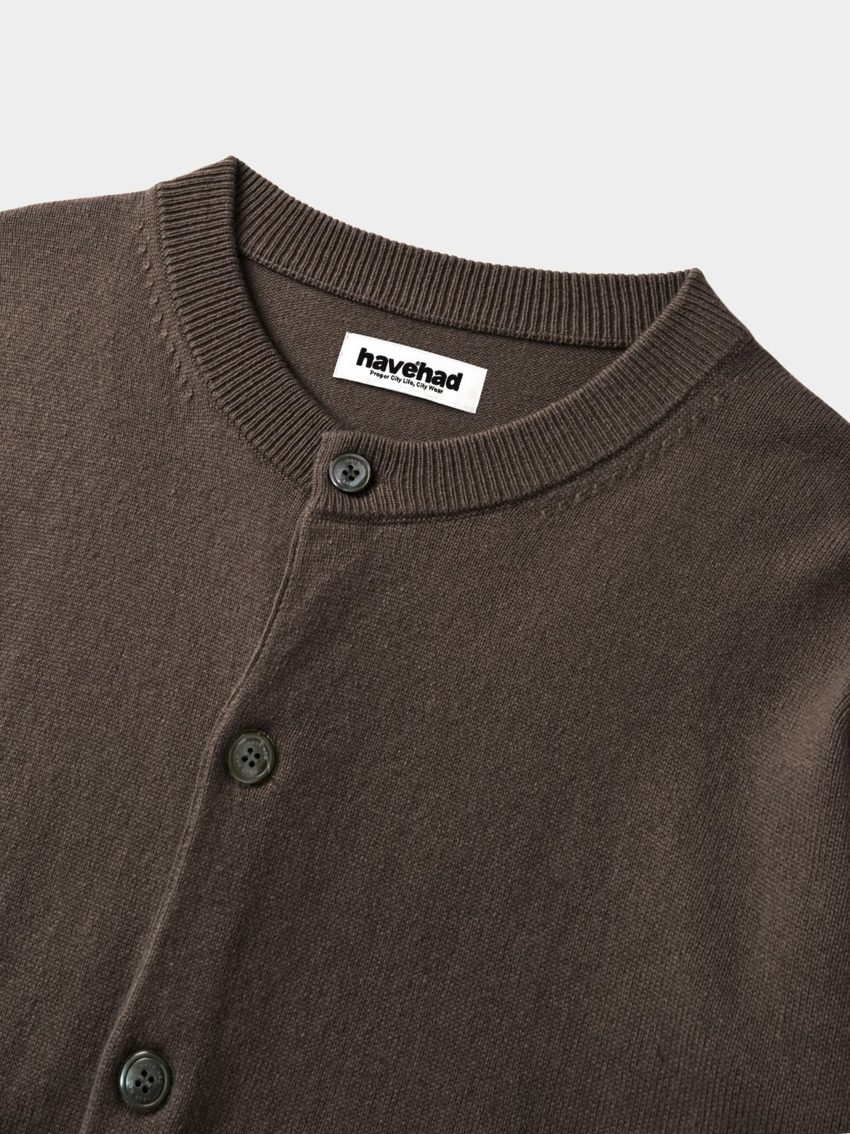 Daily Wool Round Cardigan (Brown)