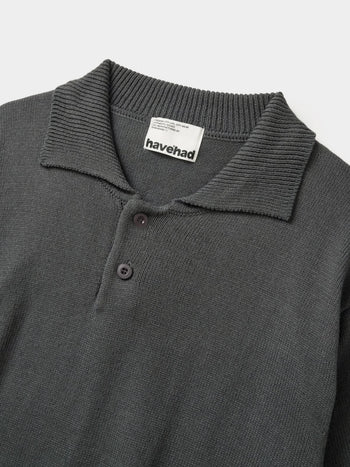 Airy Cotton Collar Knit (Charcoal)
