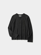 Henley Neck Long Sleeve T-Shirt (Charcoal)