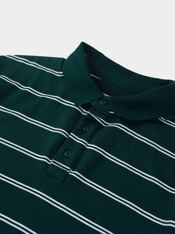 Oversized Stripe Polo Shirts (Green)