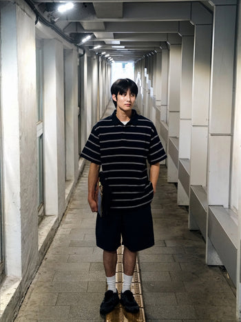 Oversized Stripe Polo Shirts (Green)