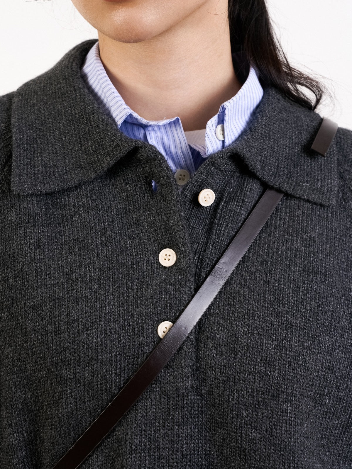 Yak Wool Collar Knit (Navy)