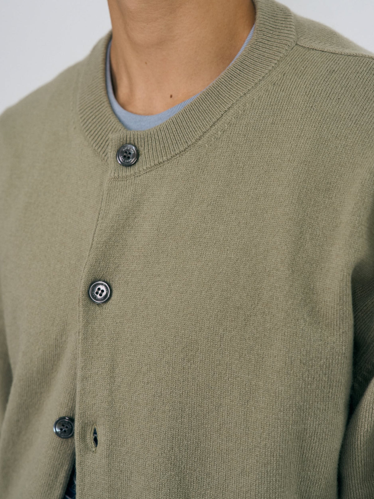 Daily Wool Round Cardigan (Olive)