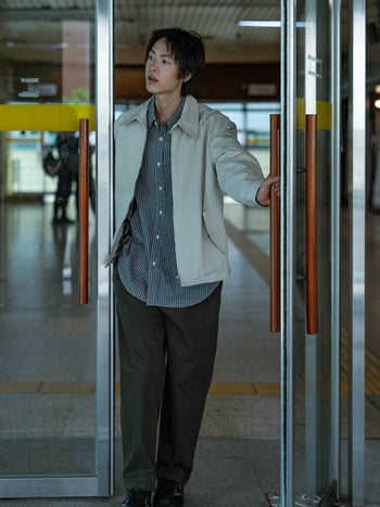Glen Cotton Drizzler Jacket (Beige)