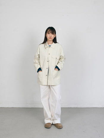 Twill Cotton Chore Jacket (Ecru)