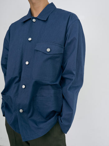 Twill Cotton Chore Jacket (Blue)