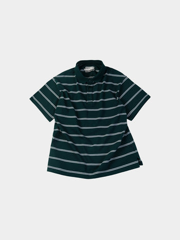 Oversized Stripe Polo Shirts (Green)