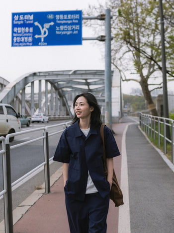 City Summer Light Half Shirts (Navy)