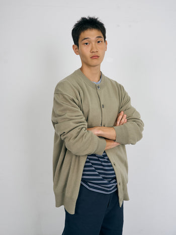 Daily Wool Round Cardigan (Olive)