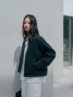 Glen Cotton Drizzler Jacket (Navy)
