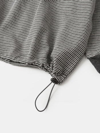 Double Stripe String Tee (Charcoal)