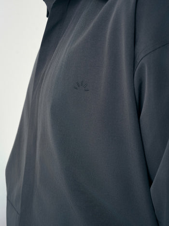 Hidden Type Half Sleeve Shirts (Charcoal)