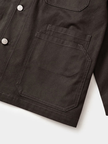 Twill Cotton Chore Jacket (Charcoal)