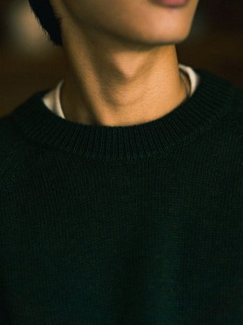 Yak Wool Crewneck Sweater (Navy)