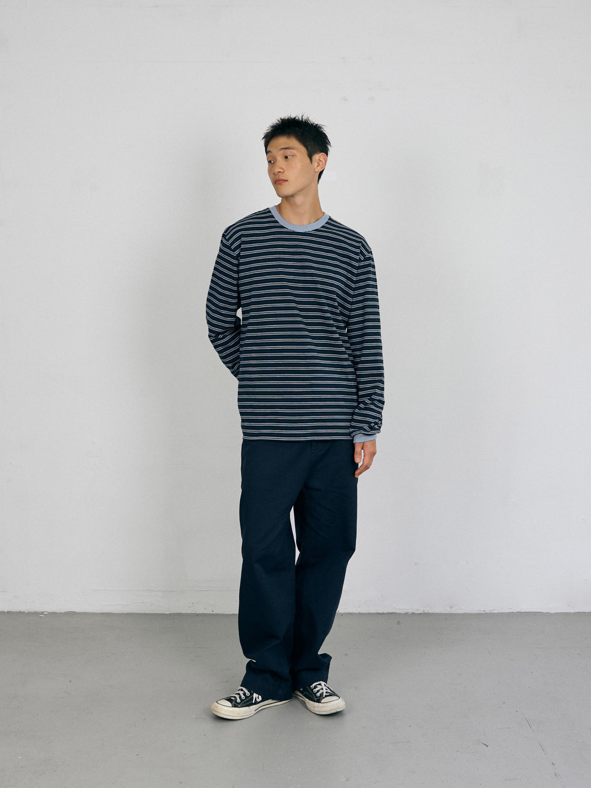 Stripe Long Sleeve Tee (Stripe Navy)