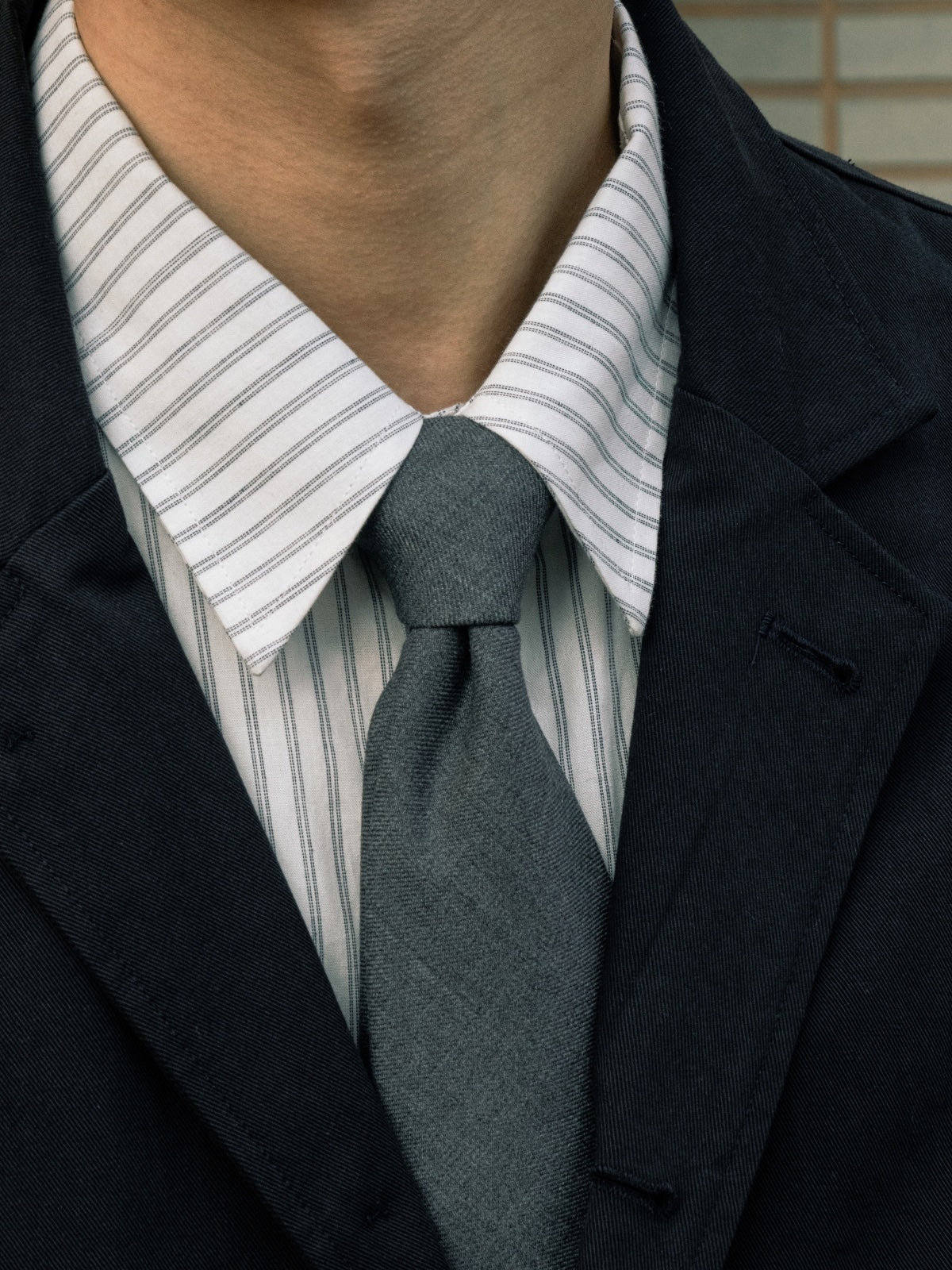 Everyday Pocket Stripe Shirts (White)