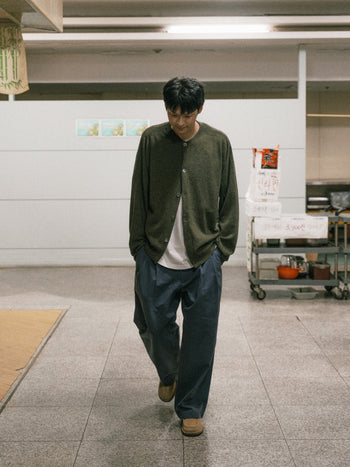 Light Wholegarments Cardigan (Deep Khaki)