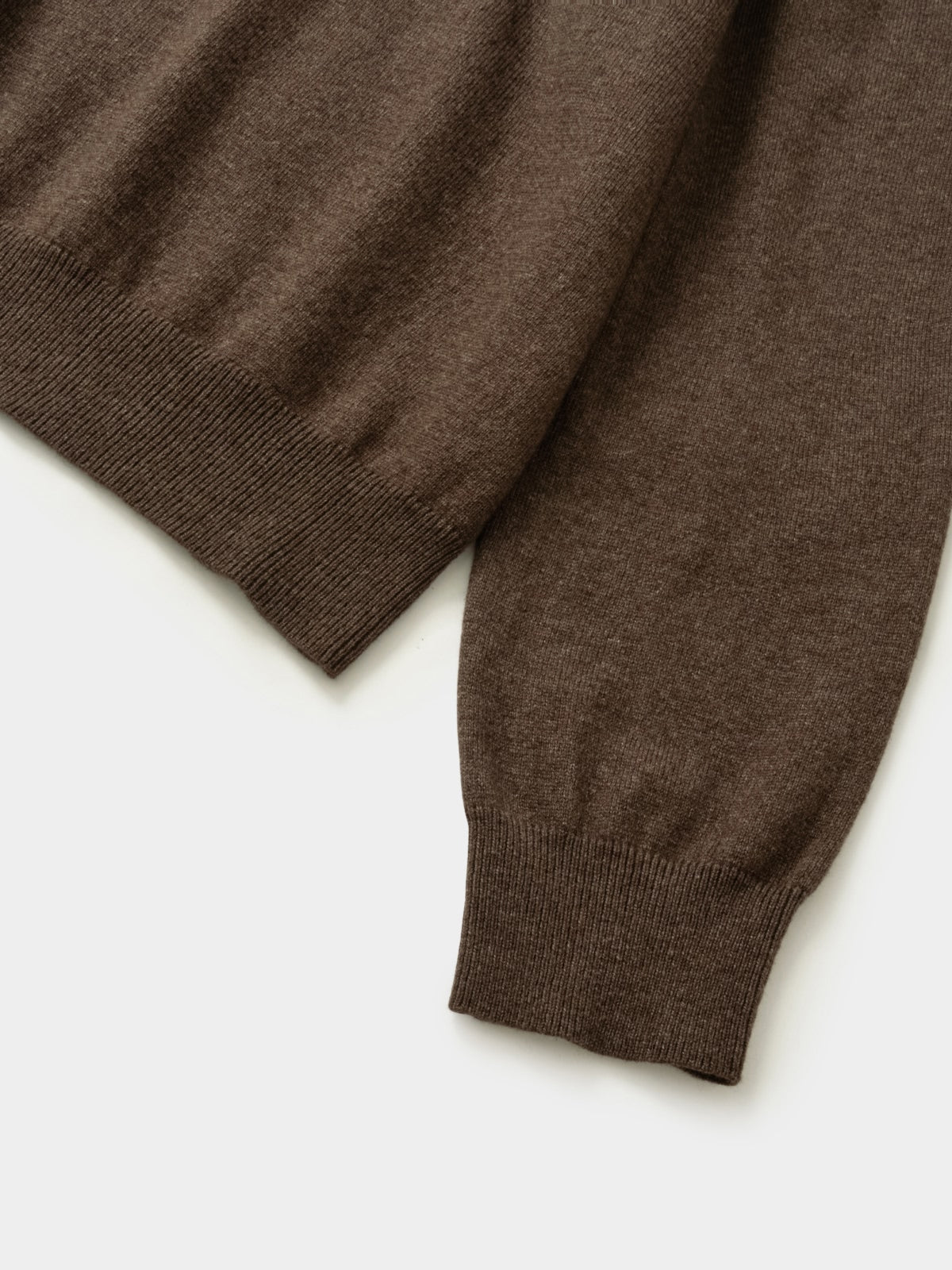 Layered Wool Round Knit (Brown-Ivory)