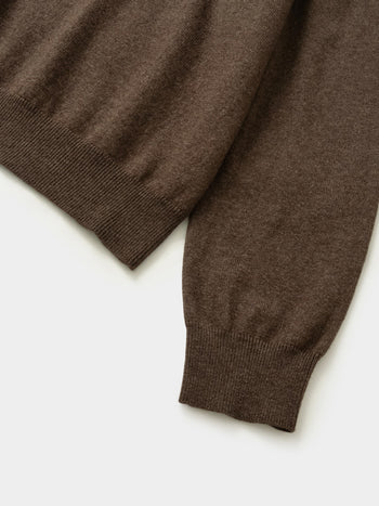 Layered Wool Round Knit (Brown-Ivory)