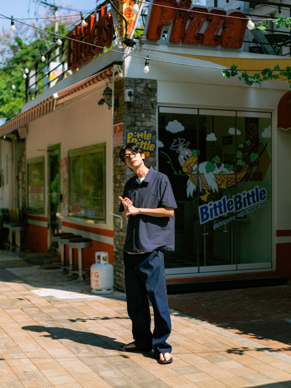 City Summer Light Half Shirts (Navy)