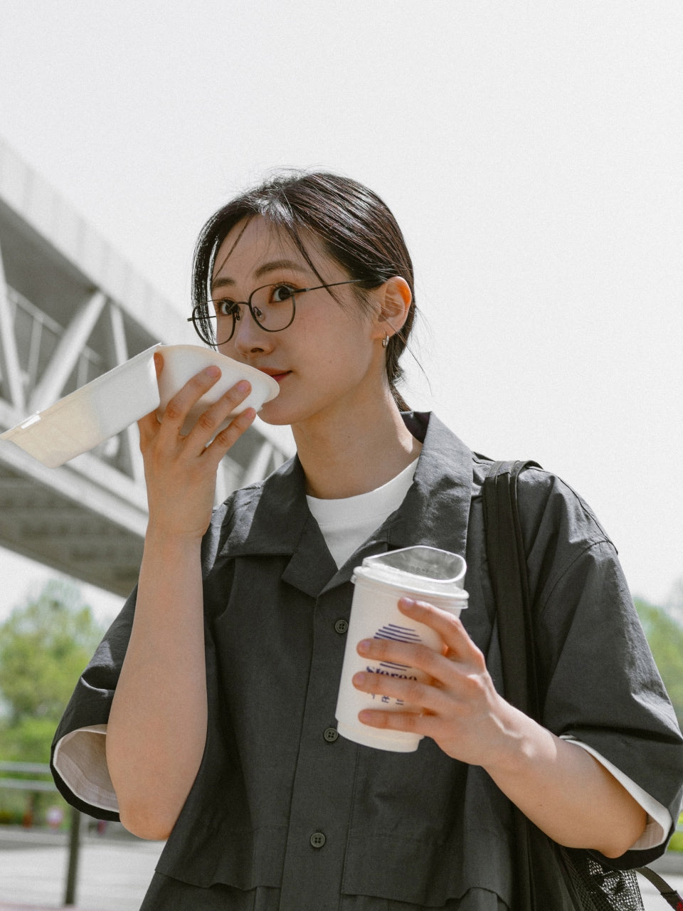 City Summer Light Half Shirts (Charcoal)