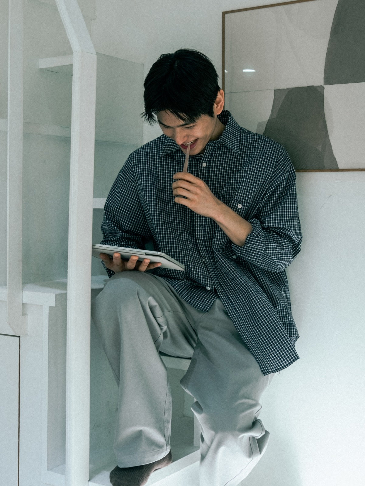 Daily Classic Check Shirts (Check Navy)