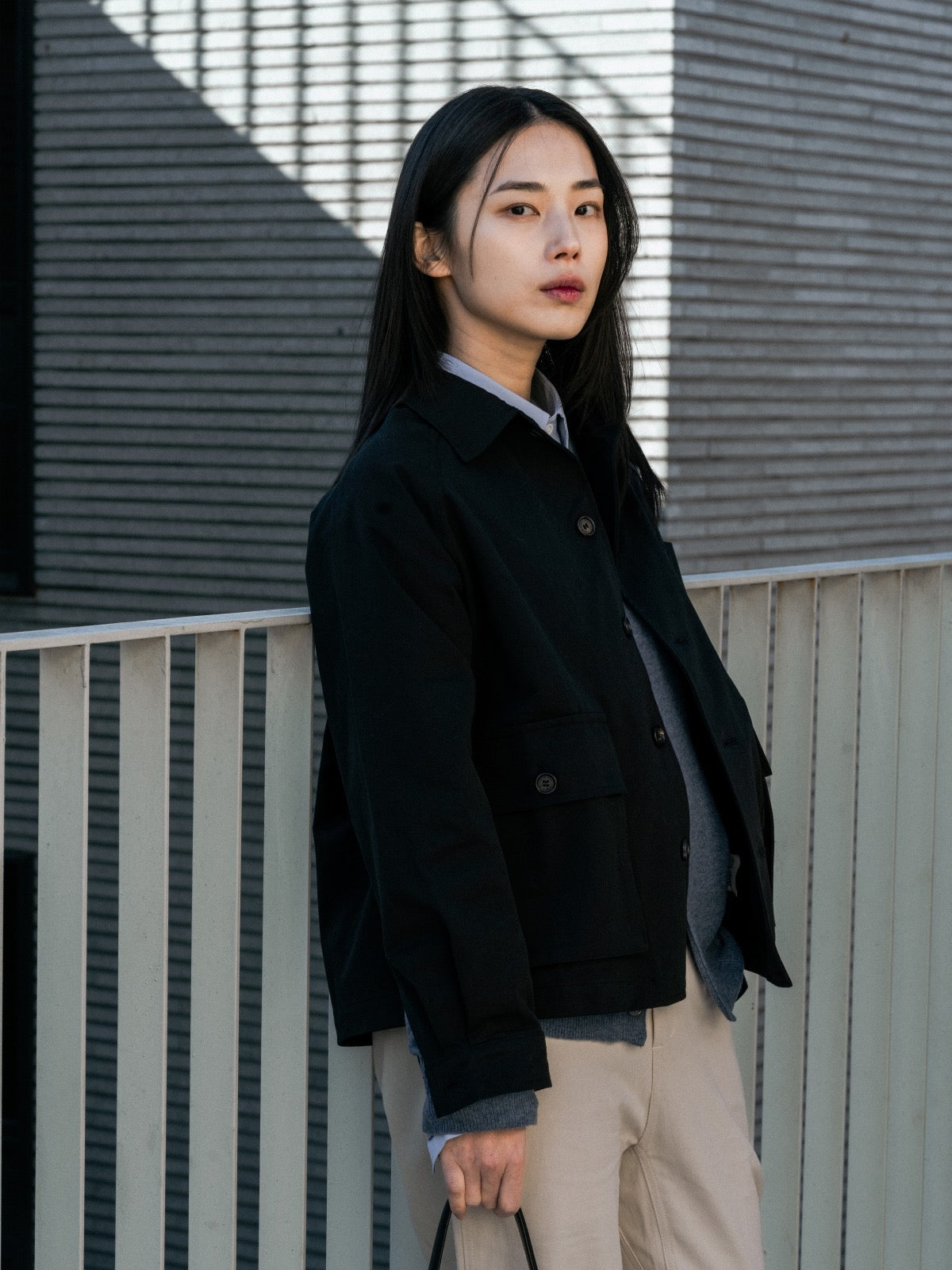 City Worker French Jacket (Blue Gray)