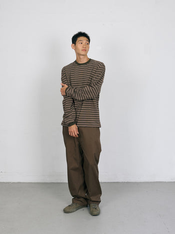 Stripe Long Sleeve Tee (Stripe Khaki)