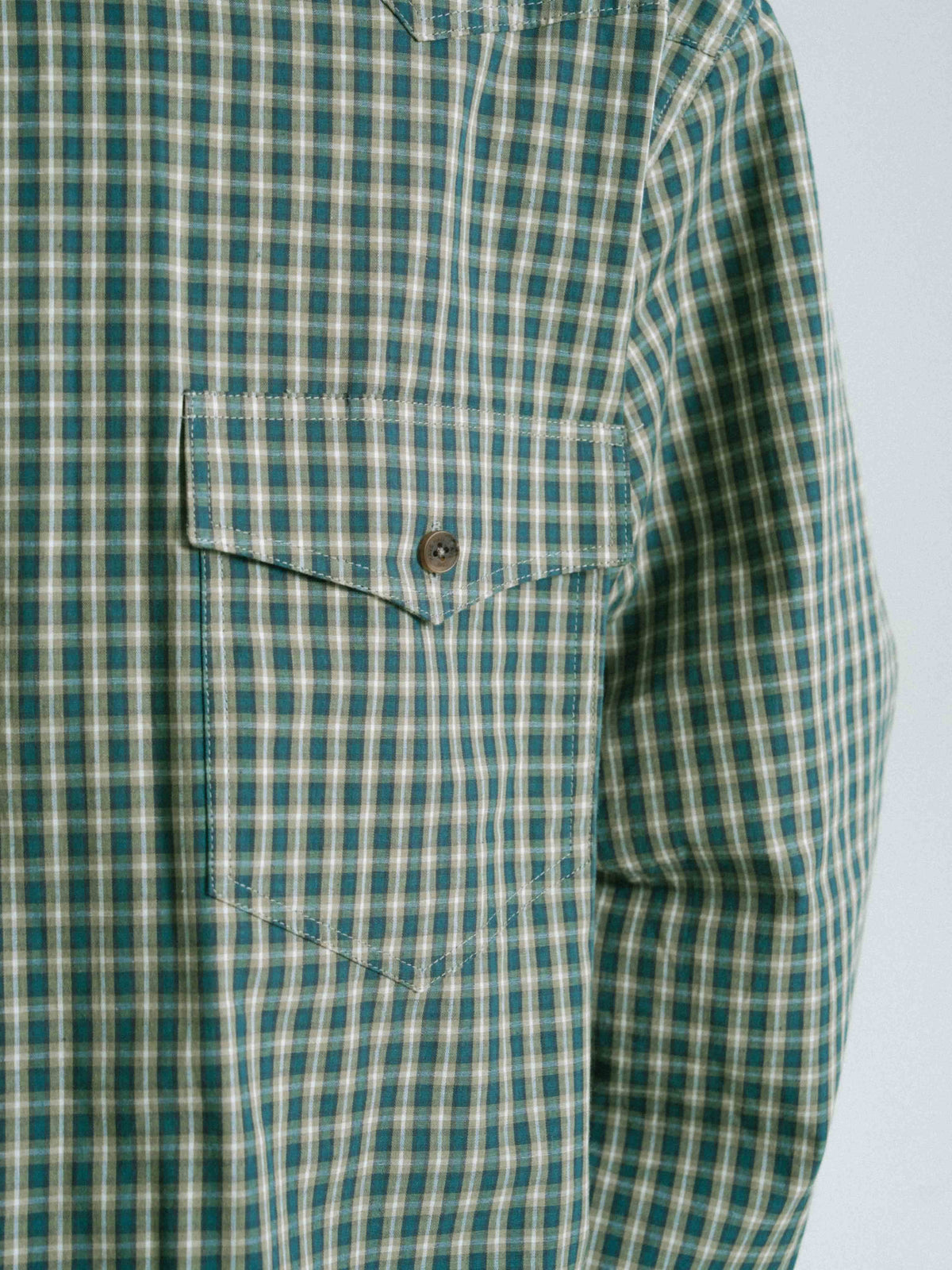 Classic Check Western Shirts (Olive Green)