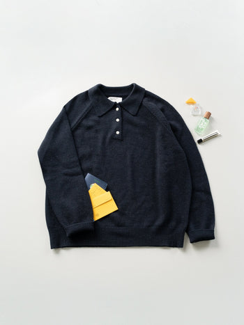 Yak Wool Collar Knit (Navy)