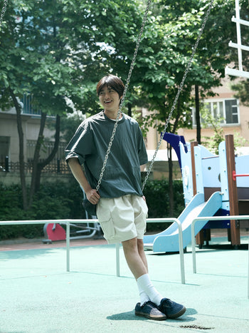 Pocket Volume String Half Tee (Charcoal)