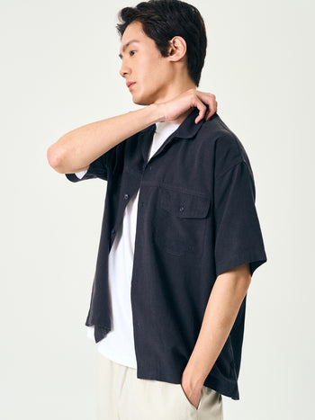 Double Pocket Slub Shirts (Brown)