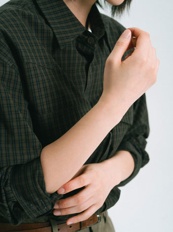 Classic Check Western Shirts (Olive Green)